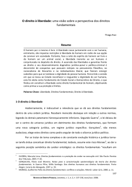 O direito &agrave; liberdade: uma vis&atilde;o sobre a perspectiva dos