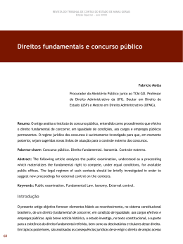 Direitos fundamentais e concurso p&uacute;blico