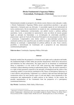 Direito Fundamental à Segurança Pública: Fraternidade