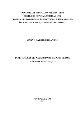 Direito &agrave; Sa&uacute;de - CCJ - Universidade Federal da Para&iacute;ba