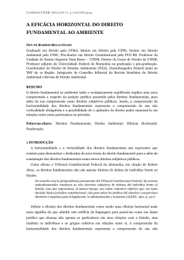 A EFIC&Aacute;CIA HORIZONTAL DO DIREITO FUNDAMENTAL