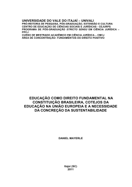 educa&ccedil;&atilde;o como direito fundamental na constitui&ccedil;&atilde;o