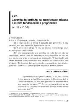 Garantia do instituto da propriedade privada e direito fundamental &agrave;