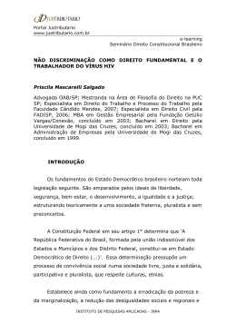 Não discriminação como Direito fundamental e o