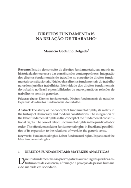 DIREITOS FUNDAMENTAIS NA RELA&ccedil;&atilde;O DE TRABALhO1