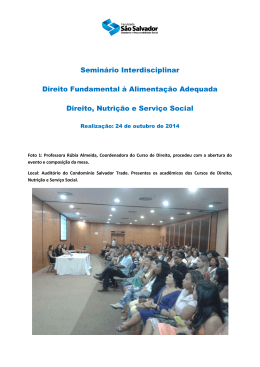 Semin&aacute;rio Interdisciplinar Direito Fundamental &agrave; Alimenta&ccedil;&atilde;o