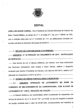 EDITAL - C&acirc;mara Municipal de Celorico da Beira