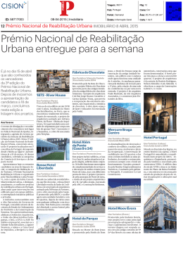 Pr&eacute;mio Nacional de Reabilita&ccedil;&atilde;o Urbana entregue para a
