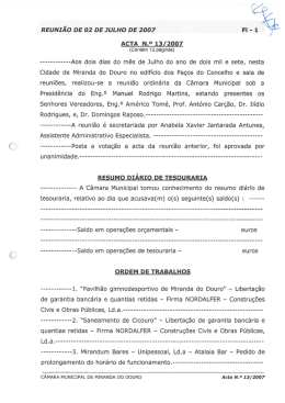 Ata 13 | 2007 - Câmara Municipal de Miranda do Douro