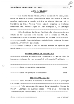 Ata 12 | 2007 - Câmara Municipal de Miranda do Douro