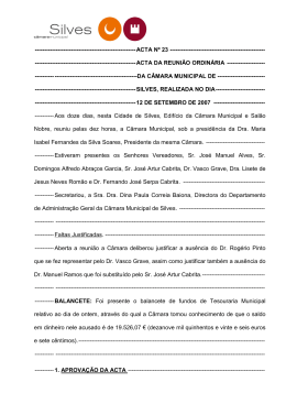 Acta da Reuni&atilde;o Extraordin&aacute;ria de 12 de Setembro de 2007