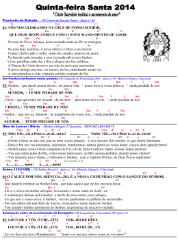 Cifras – Quinta-Feira Santa - Paróquia Santíssima Trindade