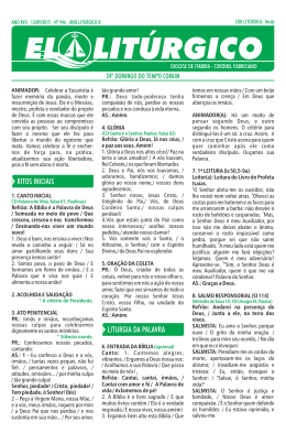 RITOS INICIAIS LITURGIA DA PALAVRA