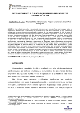envelhecimento e o risco de fraturas em pacientes