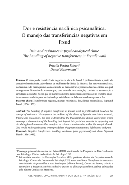 Dor e resist&ecirc;ncia na cl&iacute;nica psicanal&iacute;tica. O manejo das