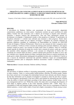 frequ&ecirc;ncia do consumo alimentar de pacientes diab&eacute;ticos em