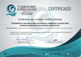 Y-Apresenta&ccedil;&atilde;o de Trabalho - Estadiamento e Grau Histol&oacute;gico das