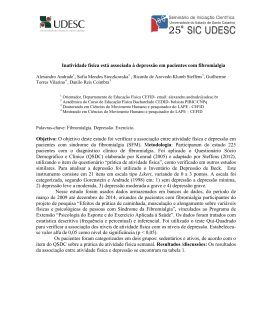Inatividade f&iacute;sica est&aacute; associada &agrave; depress&atilde;o em pacientes com
