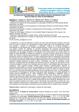 as principais necessidades das mulheres durante