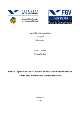 Pr&aacute;ticas Organizacionais das Unidades de Pol&iacute;cia