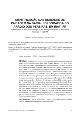 identifica&ccedil;&atilde;o das unidades de paisagem na bacia hidrogr&aacute;fica