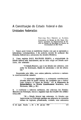 A Constituição do Estado federal e das Unidades federadas