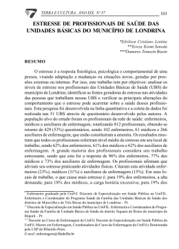 estresse de profissionais de sa&uacute;de das unidades b&aacute;sicas