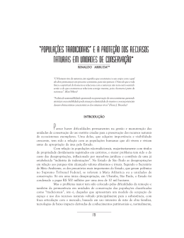 Popula&ccedil;&otilde;es tradicionais e a prote&ccedil;&atilde;o dos recursos