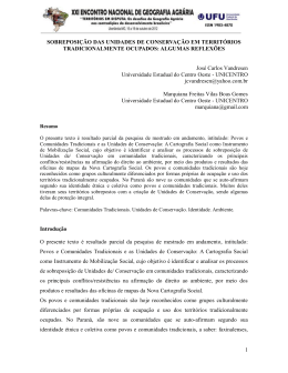 sobreposição das unidades de conservação em territórios