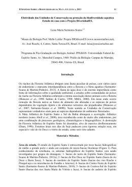 Efetividade das Unidades de Conserva&ccedil;&atilde;o na