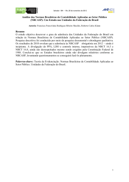 An&aacute;lise das Normas Brasileiras de Contabilidade Aplicadas