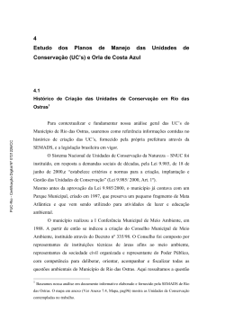 4 Estudo dos Planos de Manejo das Unidades de Conserva&ccedil;&atilde;o