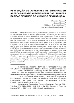 percepção de auxiliares de enfermagem acerca da prática