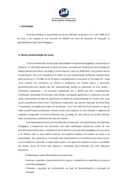 I – PLANO DE ESTUDOS: Oferta e Programa Formativa