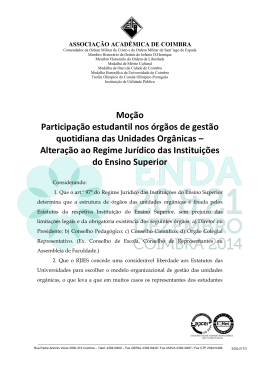 Participação estudantil nos órgãos de gestão quotidiana das unidades
