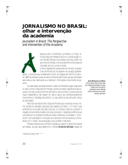 JORNALISMO NO BRASIL: olhar e interven&ccedil;&atilde;o da academia