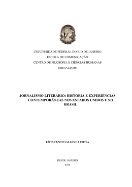jornalismo liter&aacute;rio: hist&oacute;ria e experi&ecirc;ncias - Zona Digital