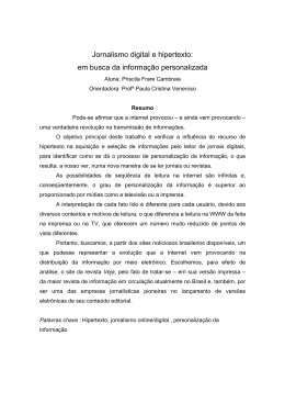 em busca da informa&ccedil;&atilde;o personalizada