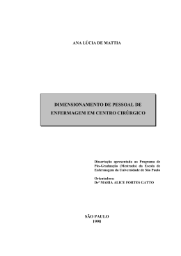 Dimensionamento de pessoal de enfermagem em centro cir&uacute;rgi&hellip;