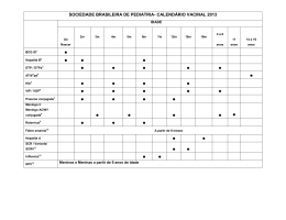 calendário vacinal 2013 - Sociedade Brasileira de Pediatria