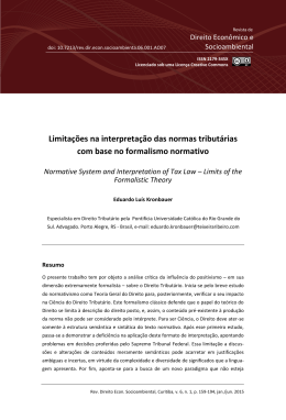 Limita&ccedil;&otilde;es na interpreta&ccedil;&atilde;o das normas tribut&aacute;rias com