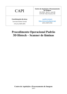 Procedimento Operacional Padr&atilde;o 3D Histech &ndash; Scanner de l&acirc;minas