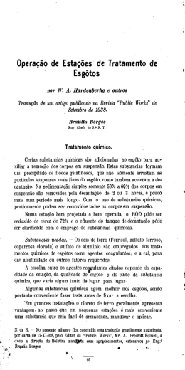 Opera&ccedil;&atilde;o de Esta&ccedil;&otilde;es de Tratamento de ` Esgotos