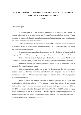 GUIA PR&Aacute;TICO PARA O DESENVOLVIMENTO DA MONOGRAFIA