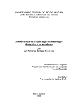 A metodologia de dissemina&ccedil;&atilde;o da informa&ccedil;&atilde;o geogr&aacute;fica