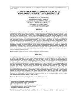 o conhecimento de alunos de escolas do município de taubaté – sp