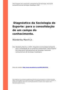 Diagn&oacute;stico da Sociologia do Esporte: para a