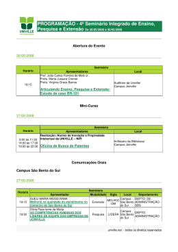 PROGRAMA&Ccedil;&Atilde;O - 4&ordm; Semin&aacute;rio Integrado de Ensino,