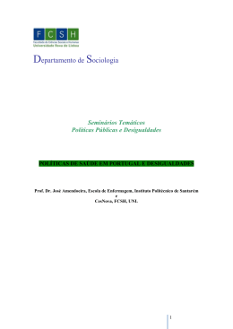 Políticas de saúde em Portugal e desigualdades
