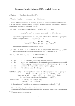 Formulário de Cálculo Diferencial Exterior ∗